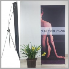 NEW Premium Adjustable X Banner Stand Portable Oxford Bag 23"x63" to 32"x78" 